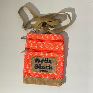 Orange Anchor Crossbody Bag
